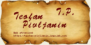 Teofan Pivljanin vizit kartica